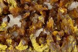 Vibrant Orpiment Crystal Cluster with Calcite - China #324452-1